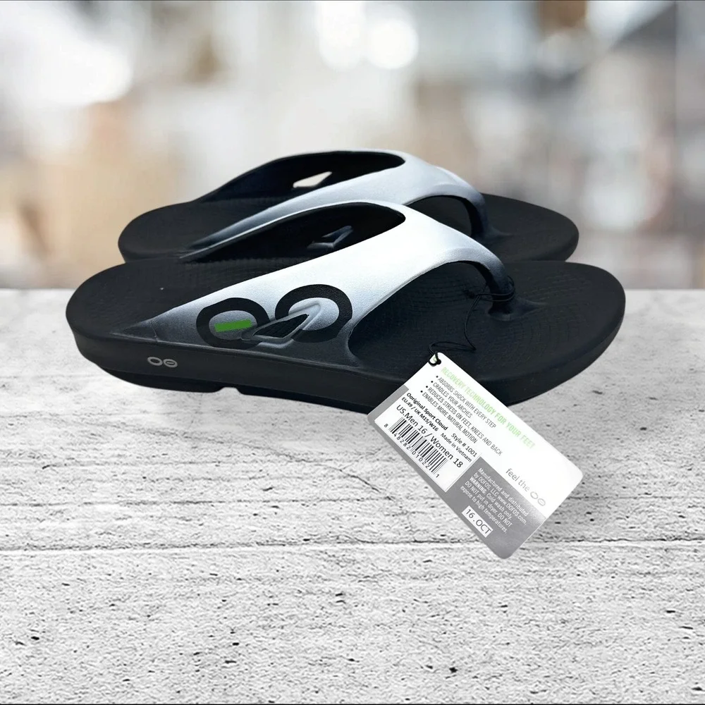 OOFOS Sandal Flip Flops OOFOAM Mens Size 16‎ 1001 GRPH - GRAPHITE Sport Black